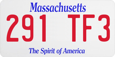MA license plate 291TF3