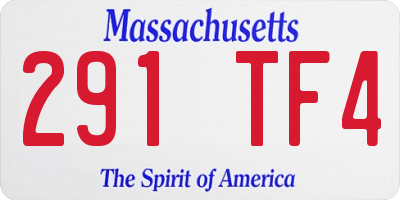 MA license plate 291TF4