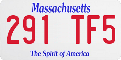 MA license plate 291TF5