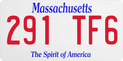 MA license plate 291TF6
