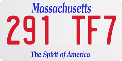 MA license plate 291TF7