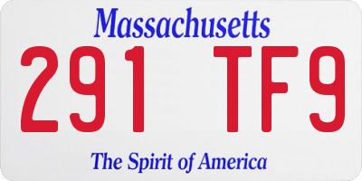 MA license plate 291TF9