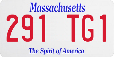 MA license plate 291TG1