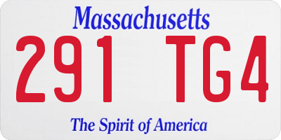 MA license plate 291TG4