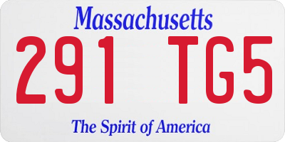 MA license plate 291TG5