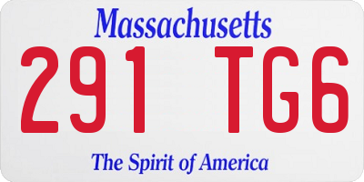 MA license plate 291TG6