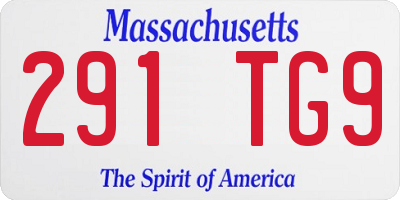 MA license plate 291TG9