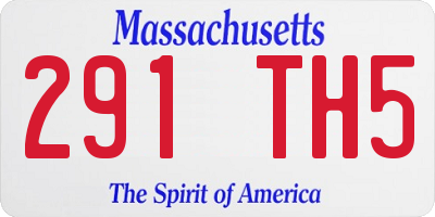 MA license plate 291TH5