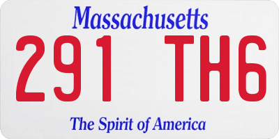 MA license plate 291TH6