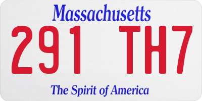 MA license plate 291TH7