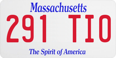 MA license plate 291TI0