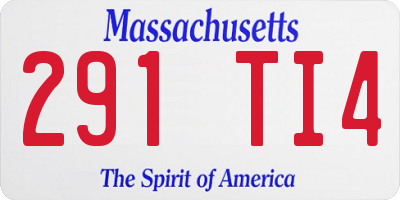MA license plate 291TI4