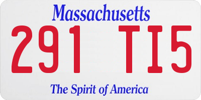 MA license plate 291TI5