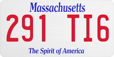 MA license plate 291TI6