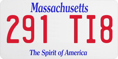 MA license plate 291TI8