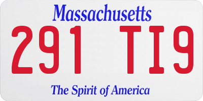 MA license plate 291TI9