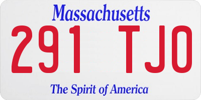 MA license plate 291TJ0