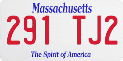 MA license plate 291TJ2