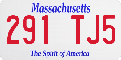 MA license plate 291TJ5