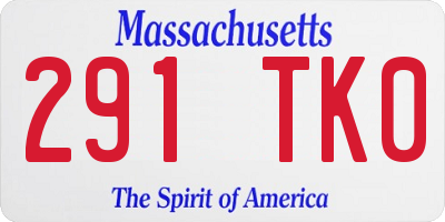 MA license plate 291TK0