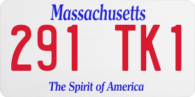 MA license plate 291TK1