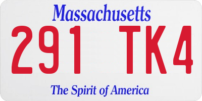 MA license plate 291TK4