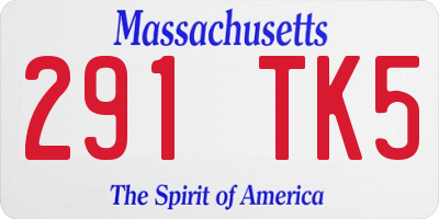 MA license plate 291TK5