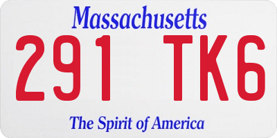 MA license plate 291TK6