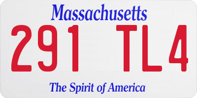 MA license plate 291TL4