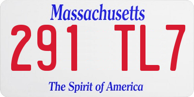MA license plate 291TL7