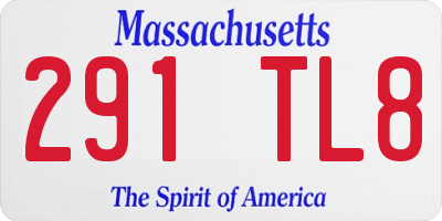 MA license plate 291TL8