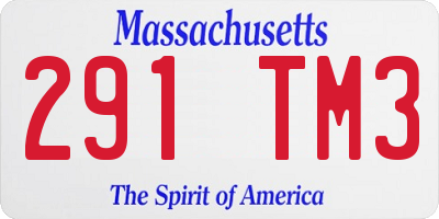 MA license plate 291TM3