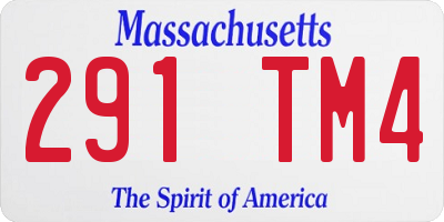 MA license plate 291TM4