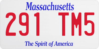 MA license plate 291TM5