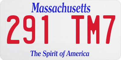 MA license plate 291TM7