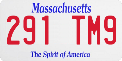 MA license plate 291TM9