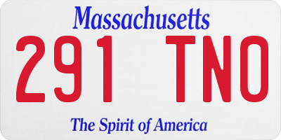 MA license plate 291TN0