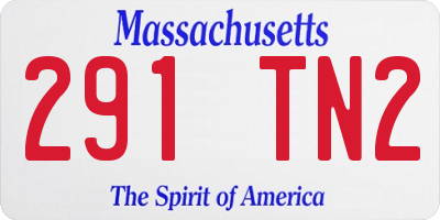 MA license plate 291TN2