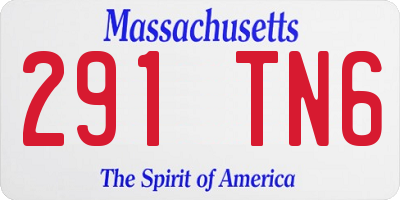 MA license plate 291TN6
