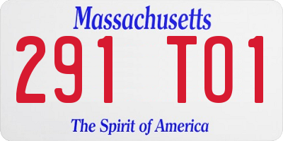 MA license plate 291TO1