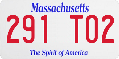 MA license plate 291TO2