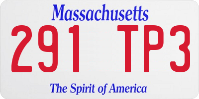 MA license plate 291TP3