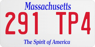 MA license plate 291TP4