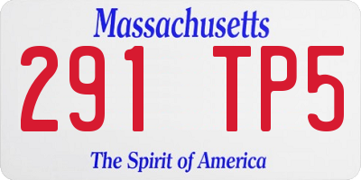 MA license plate 291TP5