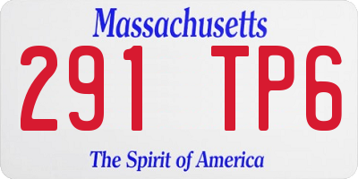 MA license plate 291TP6