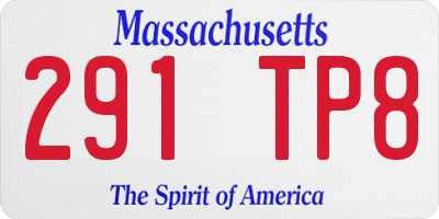 MA license plate 291TP8