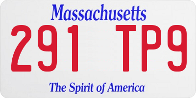 MA license plate 291TP9
