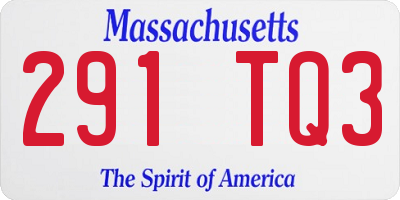MA license plate 291TQ3