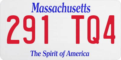 MA license plate 291TQ4