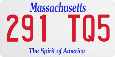 MA license plate 291TQ5